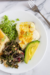White Fish with Avocado and Noodles