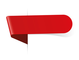 red bookmark banner for any text on white background