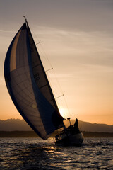 Sailboat at Sunset, Seattle, Washington