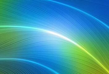 Light Blue, Green vector pattern with curved lines.