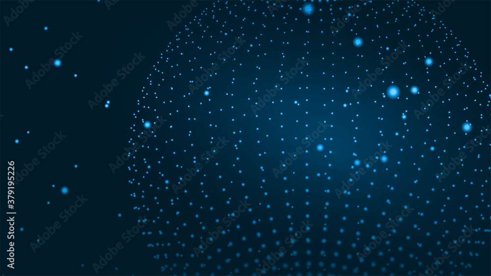 Aufkleber abstract technology particle background. big data, artificial intelligence, music hud. blockchain an