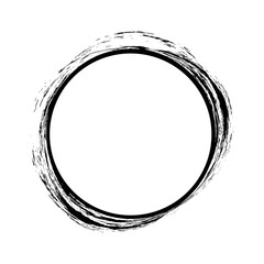 round brush painted ink stamp frame with with place for your design element
