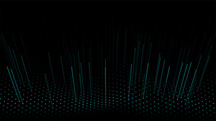 Abstract technology particle background. Big data, artificial intelligence, music hud. Blockchain and cryptocurrency. Vector