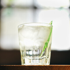 alcoholic cocktail in a glass in a bar