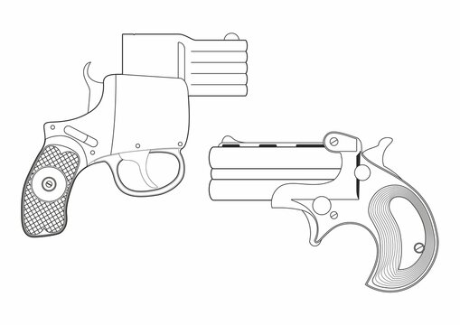 Firearm, revolver. For your design, logo. Vector illustration.
