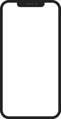 new vector Smartphone template for web interface, app demo mockup. No frames and blank screen on transparent backround