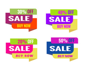 Set of colorful modern sale Banners