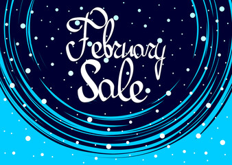 Naklejka premium February Sale, poster design template, discount banner, vector illustration