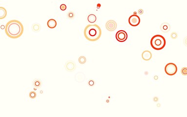 Light Red, Yellow vector background with spots.