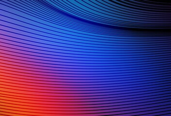 Light Blue, Red vector background with curved lines.