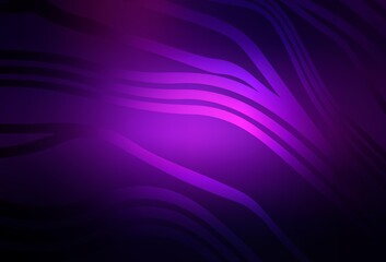 Dark Purple, Pink vector texture with curved lines.