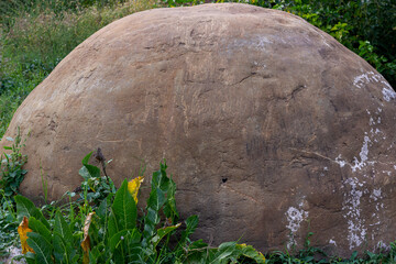 Natural rock garden in a wild nature Park in the open air on a summer day.