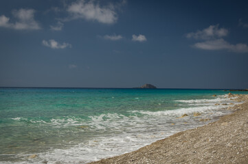 Magnificent beach Gialos on the Greek Island of Lefkada