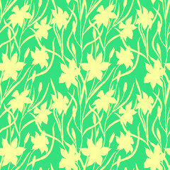 Daffodils flowers seamless pattern. Vector stock illustration eps10.