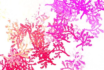 Light Pink, Yellow vector abstract design with sakura.