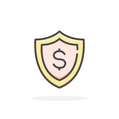 Money protection icon in filled outline style.