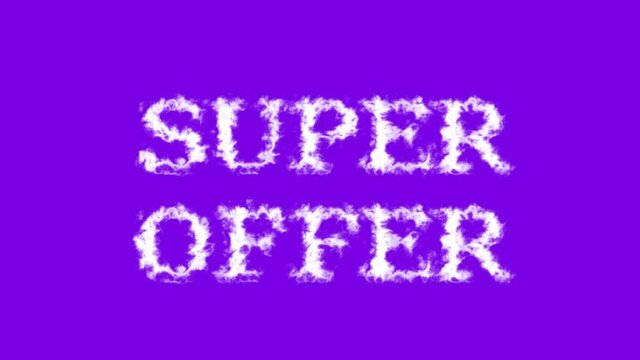 Super Offer cloud text effect violet isolated background. animated text effect with high visual impact. letter and text effect. 