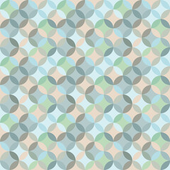 Geometric circle seamless pattern design. Tile like colourful pattern in pastel colors.