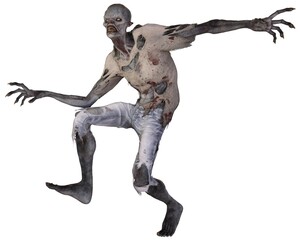 Zombie monster isolated on white 3d illustration © elenaed