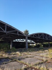 Abandoned military hangars. Baltic Spit, Kaliningrad region, Russia.