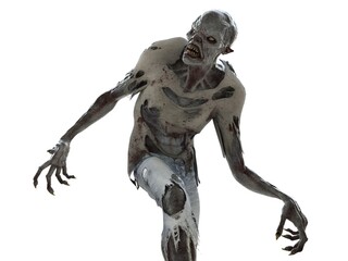 Zombie monster isolated on white 3d illustration © elenaed