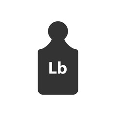 Lb, Lbs weight mass black simple flat icon