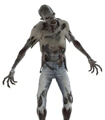 Zombie monster isolated on white 3d illustration