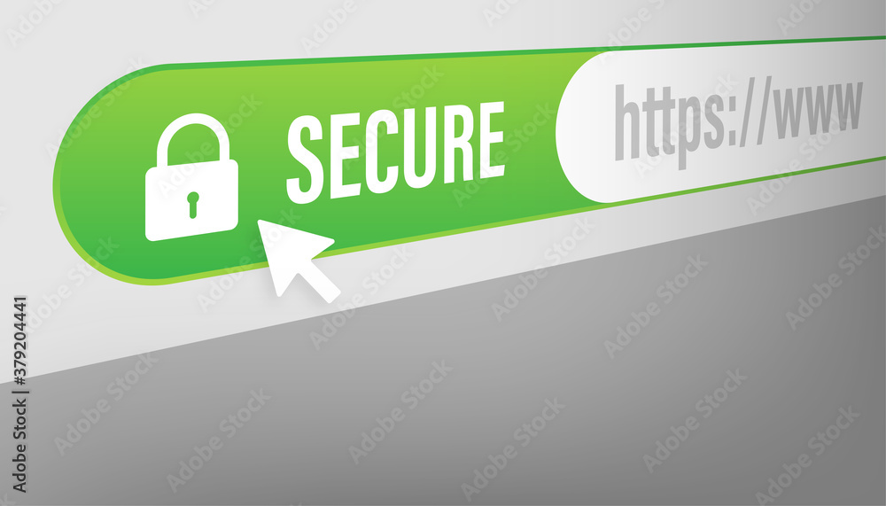 Aufkleber secure connection icon vector illustration isolated on white background, flat style secured ssl shie