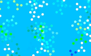 Light Blue, Green vector pattern with artificial intelligence network.