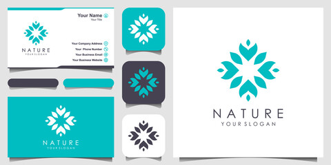 abstract flower logo and business card design . logo for beauty, Cosmetics, yoga and spa. logo and business card design