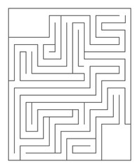 Vector maze template. Blank black and white labyrinth isolated on white background. Preschool printable educational activity or game sample. .