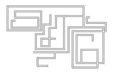 Vector maze template. Blank black and white labyrinth isolated on white background. Preschool printable educational activity or game sample. .