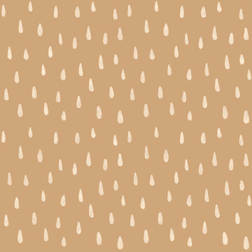 desert dust bohemian hand drawn doodle textured abstract rain drops seamless pattern in warm golden beige and cream white
