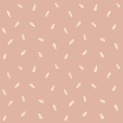 poussière du désert bohème dessiné à la main doodle texturé lignes pointillées dispersées modèle sans couture en rose blush et blanc crème
