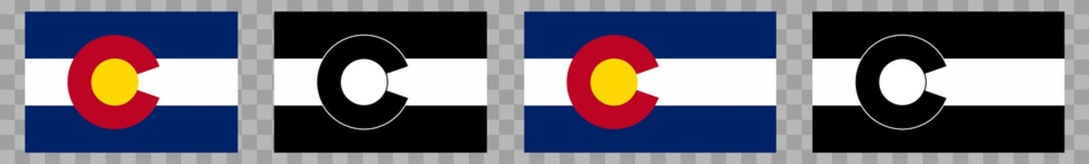 Colorado Flag Colors Black | State Flags | Banner | Symbol | Vector | Isolated | Variations