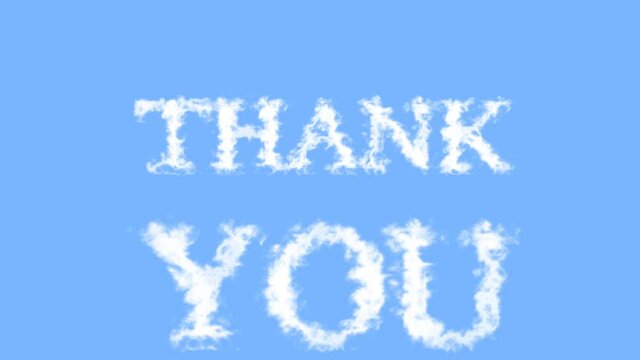 Thank You cloud text effect sky isolated background. animated text effect with high visual impact. letter and text effect. 