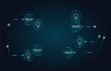 Business infographics. Callout. Technology, blue light. Glow illustration is drawn on a light blue background.