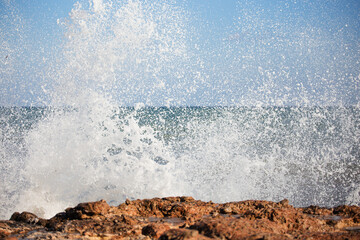 Wave breaking on the sea coast