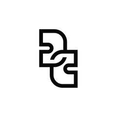 dc initial based letter icon logo minimalist modern logo design template