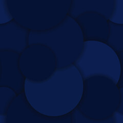 Abstract dark blue circles layers on a dark background paper. Seamless pattern. Vector illustration for business flyers template, web design, book covers, print pattern, etc.