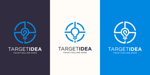 target idea Logo designs Template. symbol bulb combined with target sign.