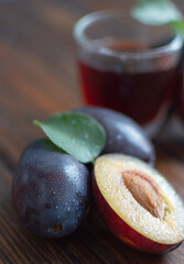 dew on plums, plum shot