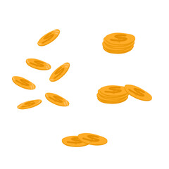 Illustration of cash, coins, Banking, safe Deposit business, Finance, Management. Vector set drawn by hand, cartoon money. Vector illustration