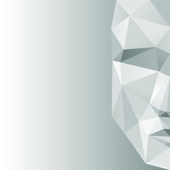 Polygonal abstract white face on a white background. Low poly design. Creative geometric pattern. 3d vector illustration. 
