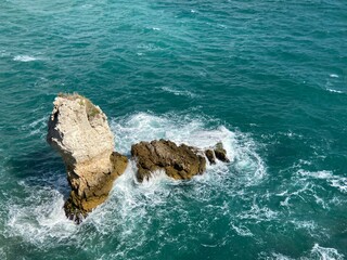 waves on the rocks