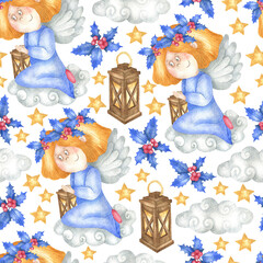 Pattern angel and holly