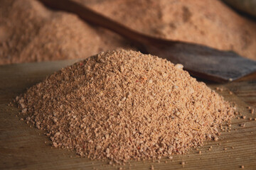 Tarhana on a wooden ground