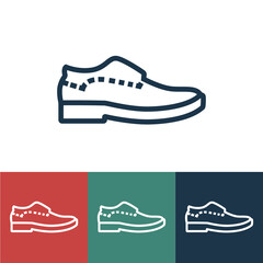 Linear vector icon with men shoes