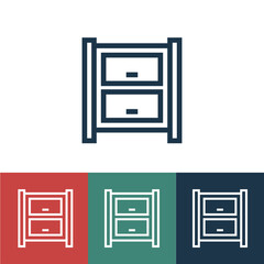 Linear vector icon with nightstand