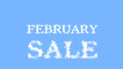 February Sale cloud text effect sky isolated background. animated text effect with high visual impact. letter and text effect. 